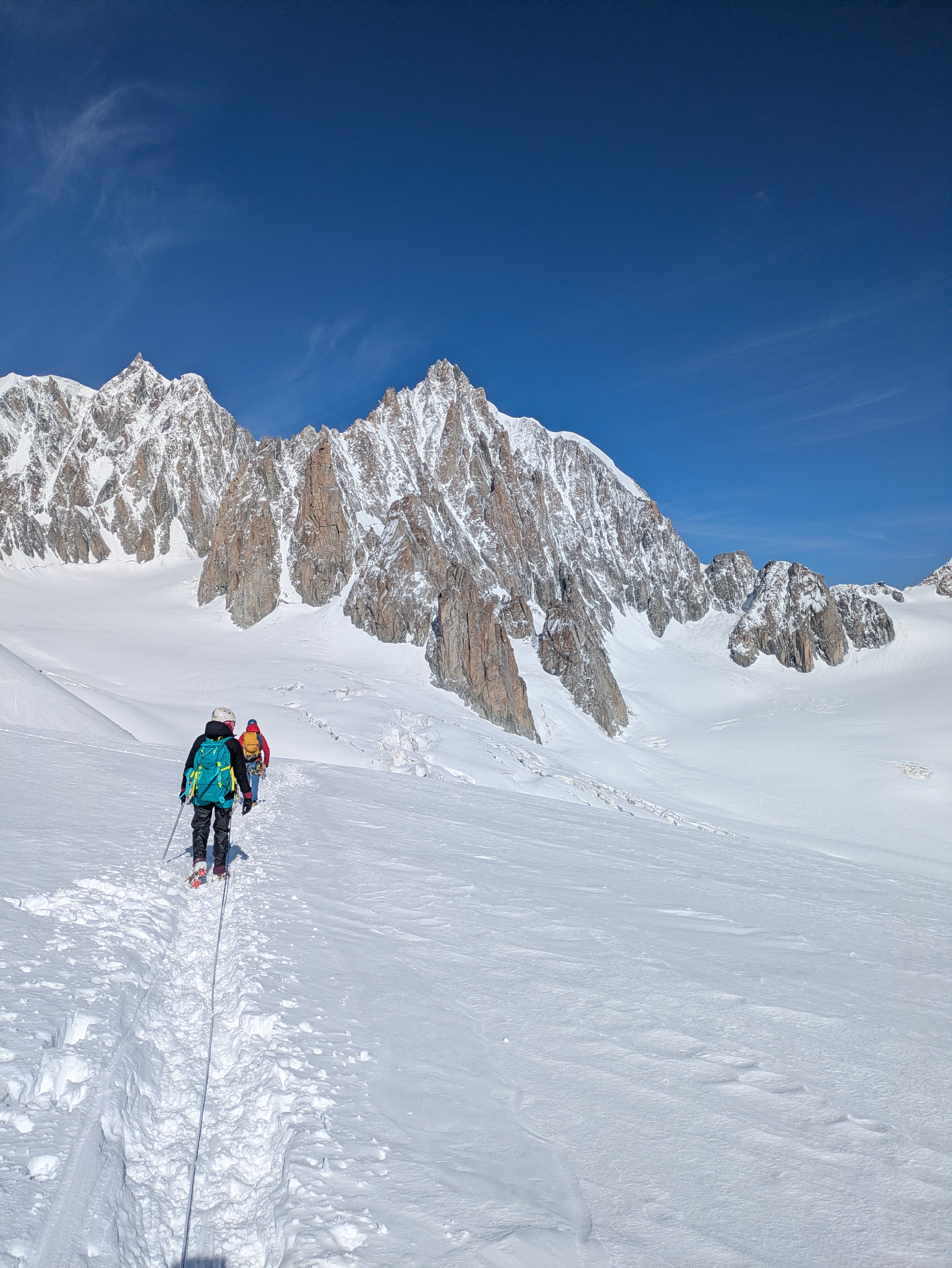 Traversing glacier
