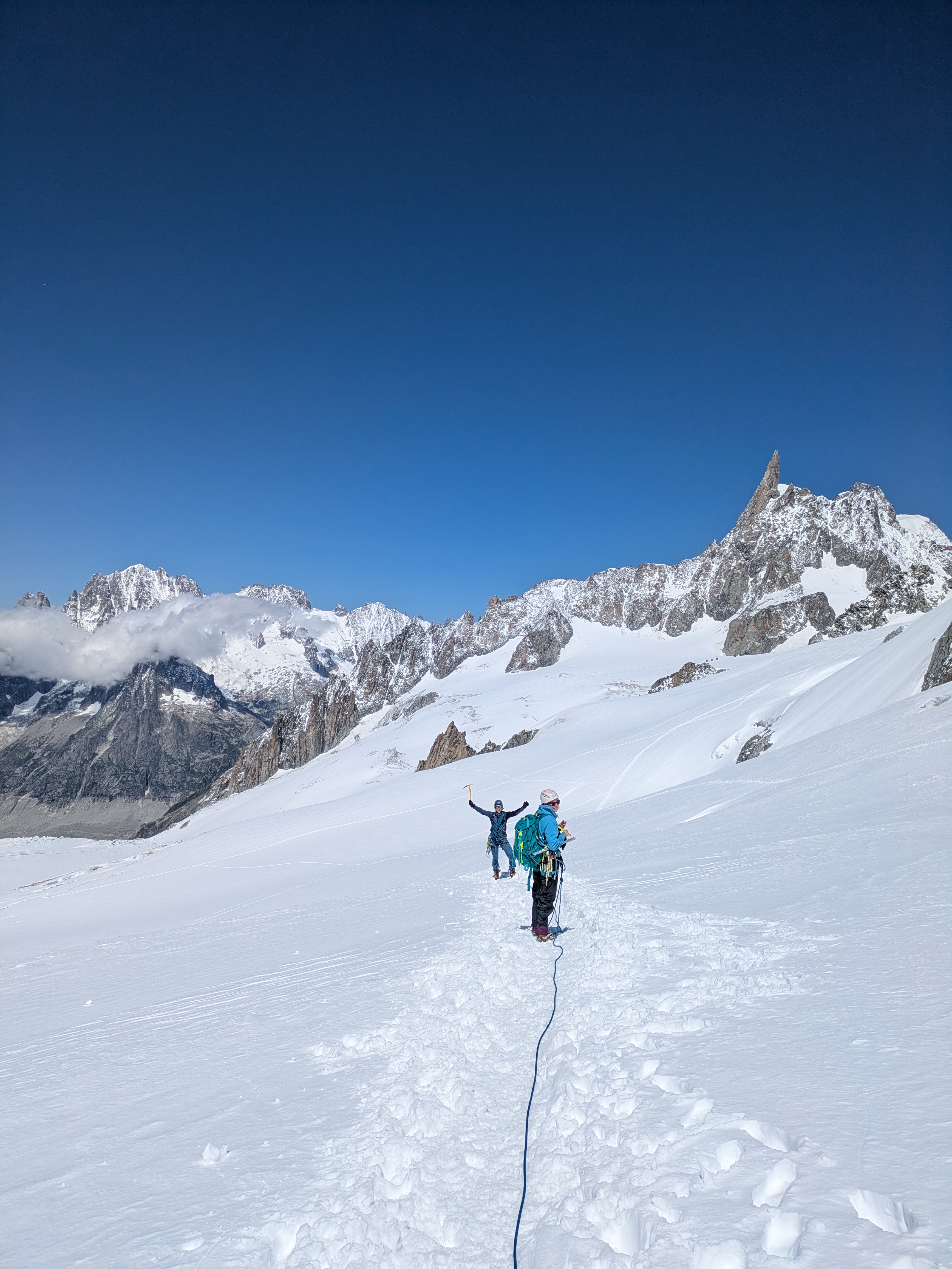 Traversing glacier