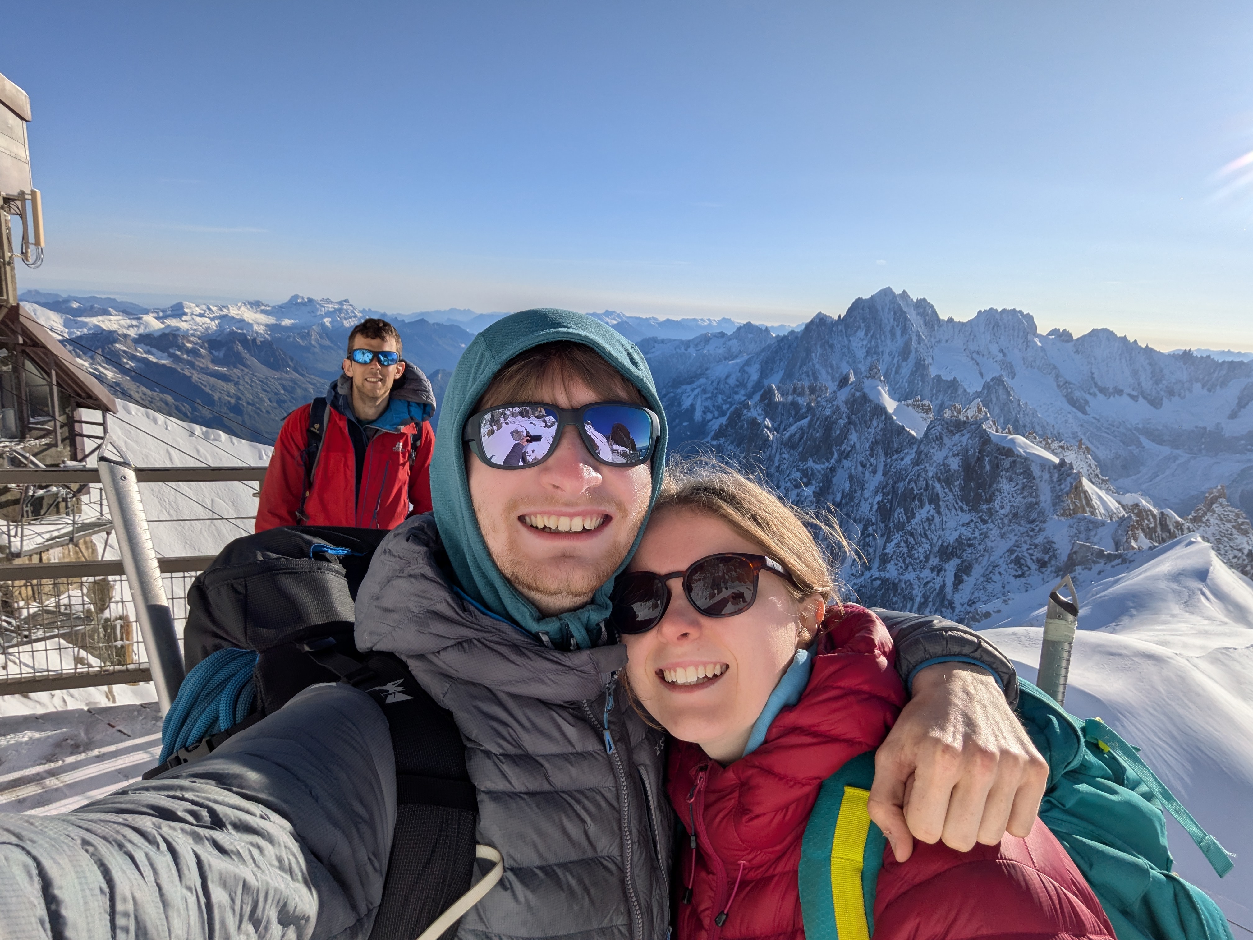 Group picture on the Aiguille du Midi
