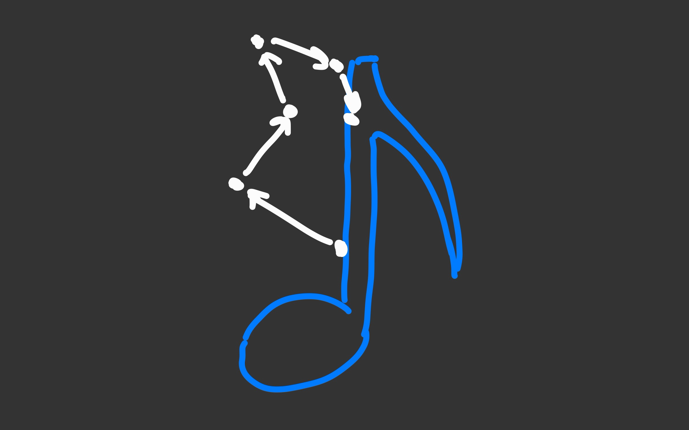 a drawn image of a freeze-frame of the visualisation